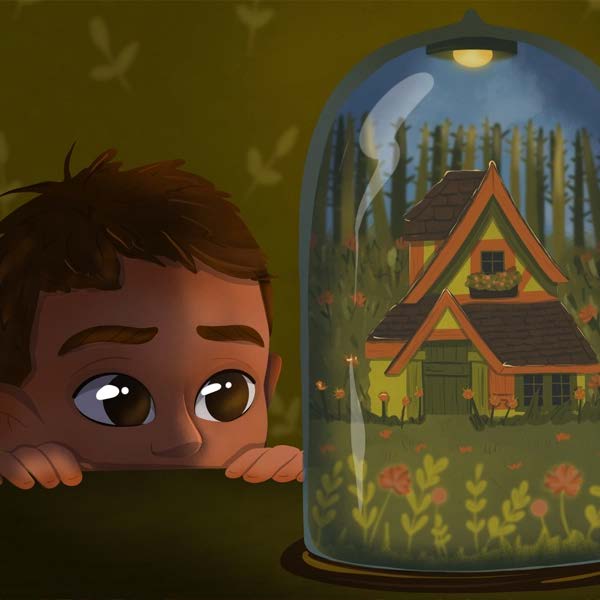 Storybook scene illustration