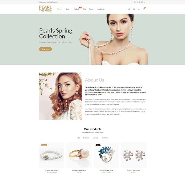 Pearls collection website