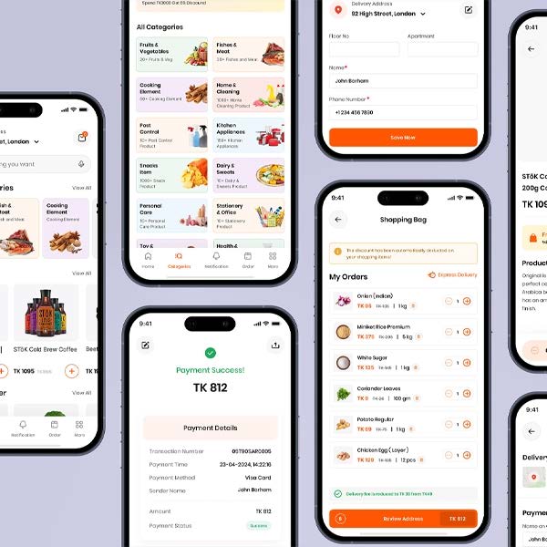 Grocery shopping mobile interface